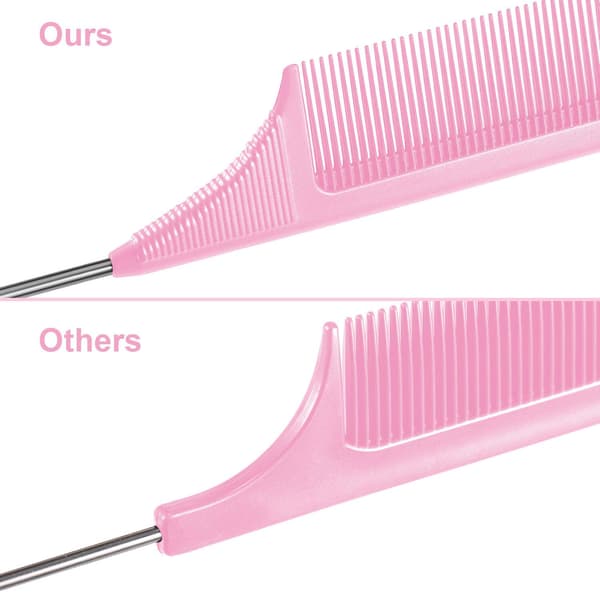 Sett med 3 varmebestandige halekammer i rustfritt stål (rosa)