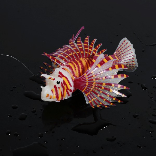 Akvarium Artificial Fish Tank Landskapsdekorasjon Glow Simulering Undervanns ornamenter Rød