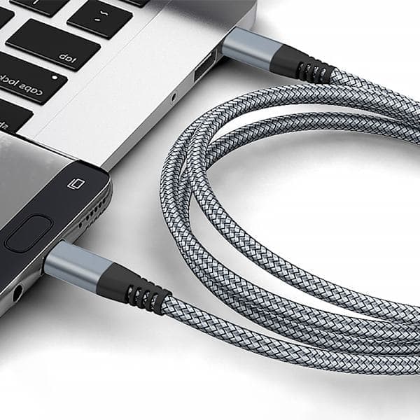 Type-C til C datakabel med PD flettet hurtigopladning, velegnet til iPhone og Android; 60W 2 m