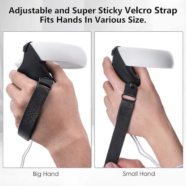 Controller Grips Compatible with Quest 2 Soft Non-Slip Silicone Cover with Adjustable Leather Hand Knuckle Strap