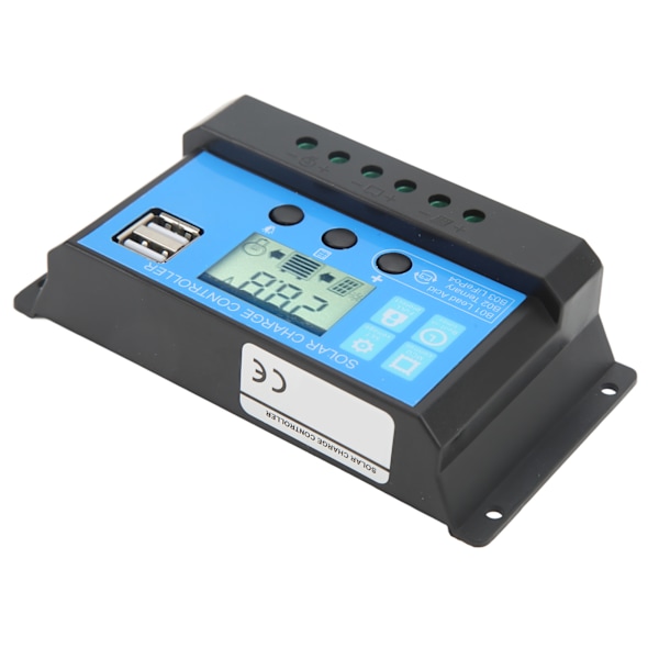 Solcelleladningsregulator med LCD Dobbel USB Industriell Hovedbrikke Solcellepanel Regulator for Gatebelysning 12V 24V 20A