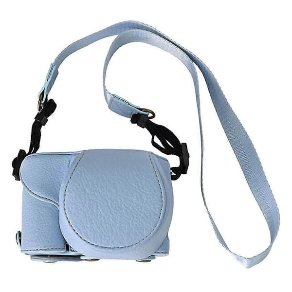 z8k Camera Case for Sony Alpha ZV-E10, Litchi Texture Leather Case G0q with Battery Hole + Strap - S
