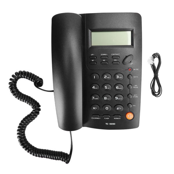 TC-9200 ABS Sort håndfri nummervisning Familievirksomhed Kontor Hotel Fast fastnettelefon
