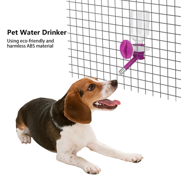 ABS Purple Pet Water Drinkker Juoma Syöttölähde Juottaja vesipullolla Koirille Kissoille