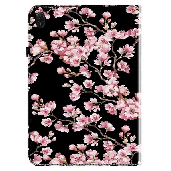 For Honor Pad X8a Leather Case Pattern Printed Stand Tablet Protection with Card Slot - Plum Blossom