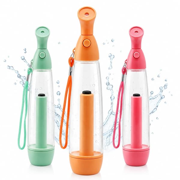 En uppsättning med 3 bärbara plastsprayflaskor – perfekt för stranden, resor och varmt väder.