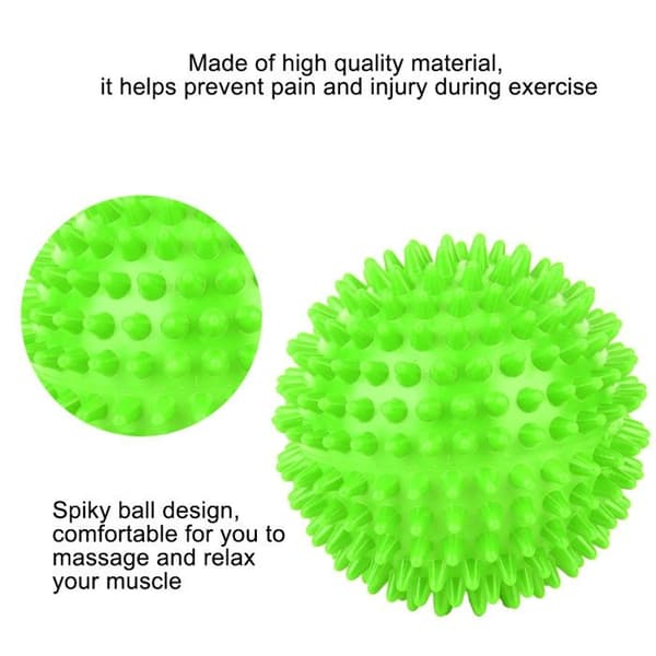 9 cm tekstureret massage-rullebold, PVC muskel-restitutionsrulle, grøn