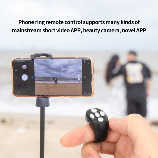 Bluetooth 5.3 Ring -kaukosäädin matkapuhelimen kameran sulkimen ja videon lukemiseen