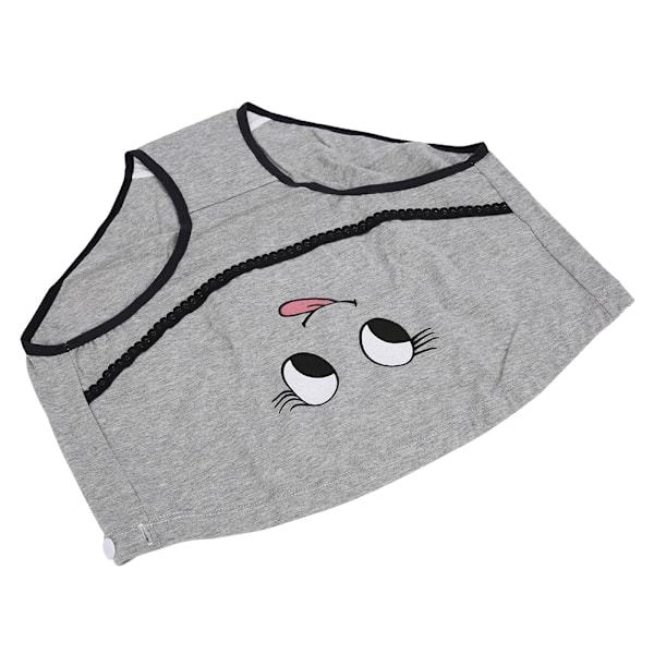 Justerbar magebelte for gravide, pustende truse med høy midje, myk undertøy (Coton Coloré Gris XXXL)