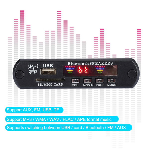 SDM01Bt U-DX 4 farver skærm Bluetooth 5.0 FM APE FLAC Decode Board Modul