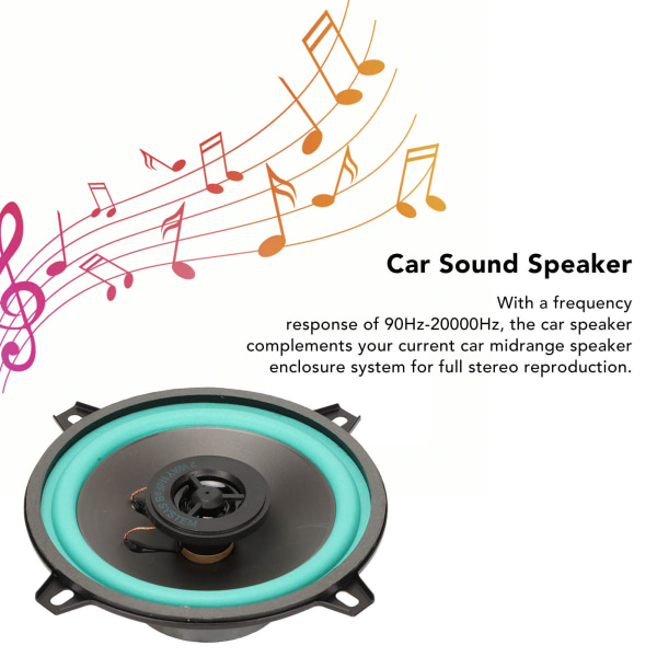Billjudshögtalare 100W mellanklass hög känslighet 5 tum 2-vägs koaxial bilhögtalare för alla billjudssystem