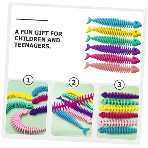 Elastisk fiskebeinslegetøj - Lala - 6 stykker - Hvid