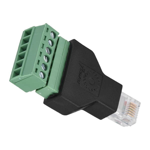 1 st Ethernet RJ12 6P6C Han till 6-stifts skruvterminaladapterkontakt