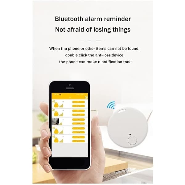 Mini GPS Tracker Trådløs Bluetooth 5.0 Anti-tabt Enhed Smart Locator Kæledyr Nøgle Pung Tracker med Nøglering Sort
