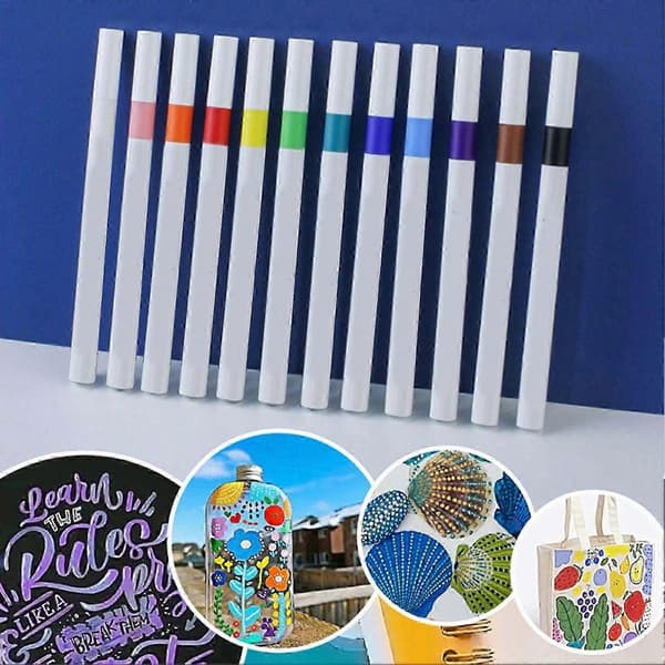 25-26 Akrylpennor för barn, hård spets, akrylfärgpennor, snabbtorkande bläck, konstpennor 48pcs