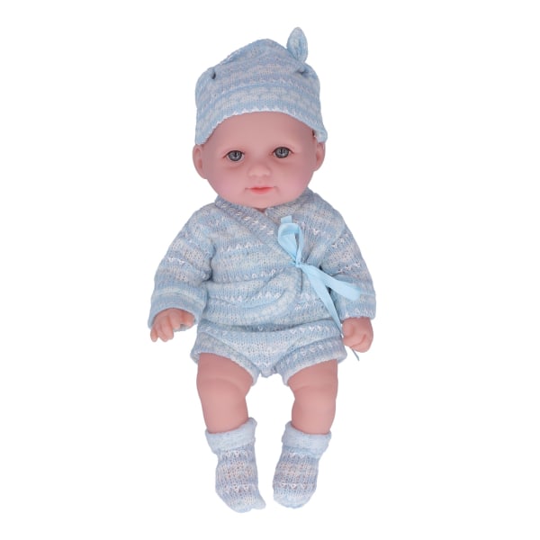 11 tommer simuleret babydukke Sød naturtro spædbarnsdukke med tøjlegetøj Fødselsdagsgave Blå