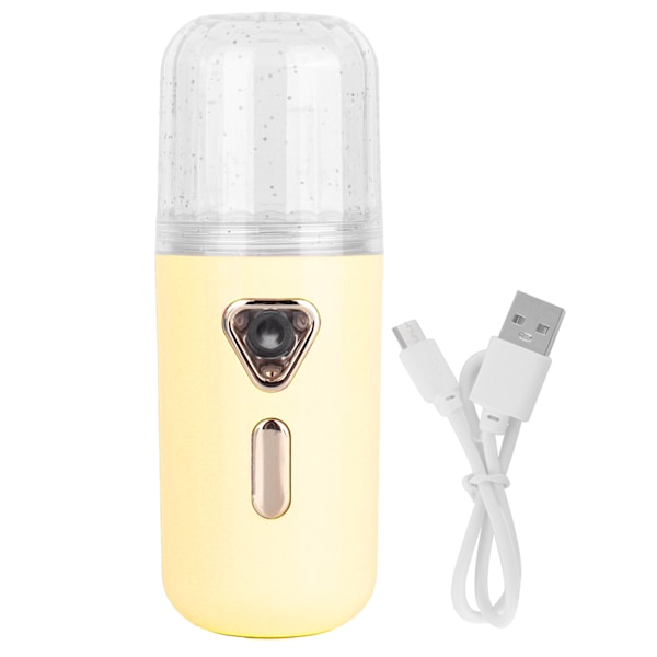 30ml Mini Facial Humidifier Portable Nano Atomization USB Charging Face Mist SprayerYellow