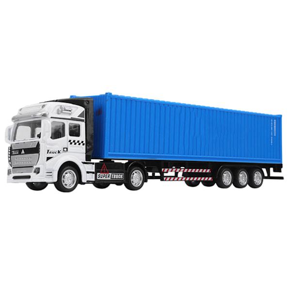 1:48 Legering Container Truck Modell Leksak Hög Simulering Barn Bil Leksaker FordonBlå Container Truck Modell