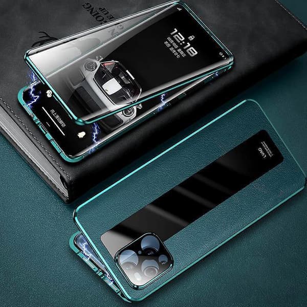 Magnetic Case Compatible With Iphone 12/12 Pro/12 Pro Max, Simple Leather Double-Sided Protection