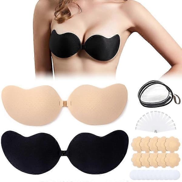 2 ST Push Up Selvklebende BH Stroppeløs Ryggløs BH Usynlig Push Up BH