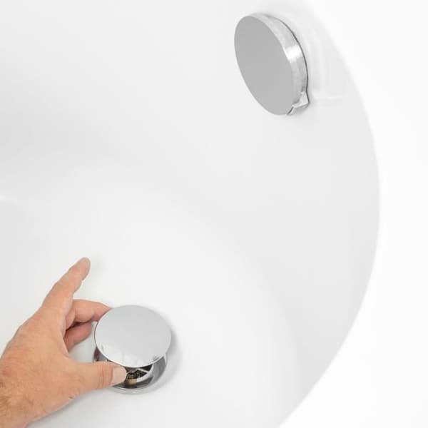 Universal badekarsprop 72 mm, prop i forkromet messing med silikonepakning, justerbar 32-52 mm