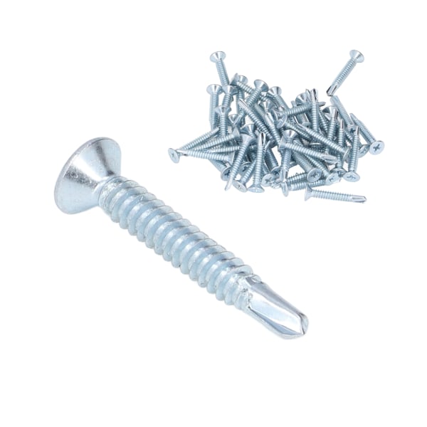 50 st självgängande skruvar i kolstål 4,8 x 32 mm fästelement för reparation av platt huvud