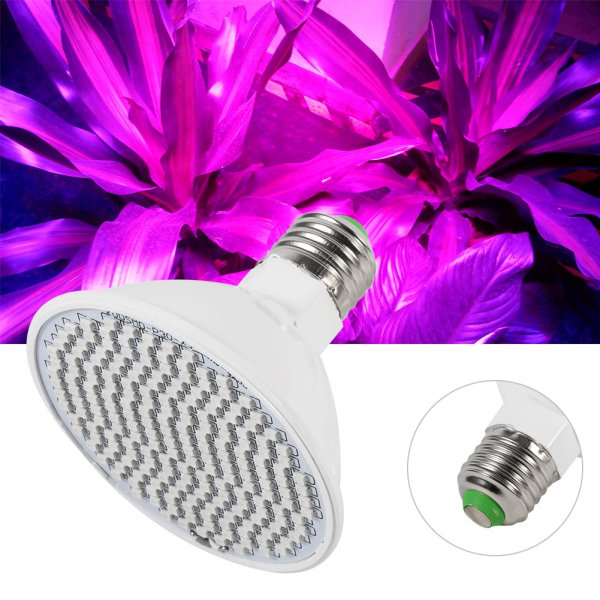 24W 200-LED växtlampa E27 Hydroponisk blomma Veg odlingslampor 85~265V