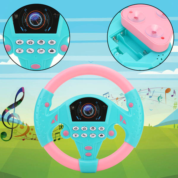 Babypædagogisk Copilot-rat Musik Intelligent legetøj til børn (Pink Blue)