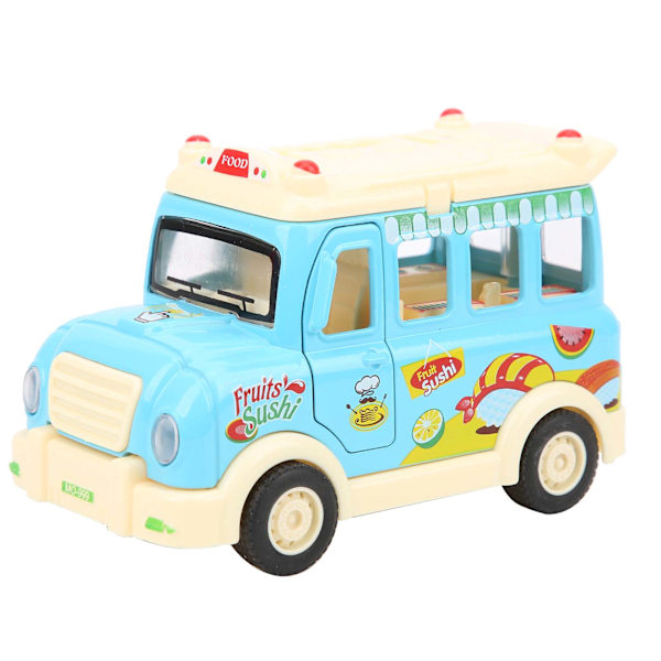 1:32 Children Alloy Dining Car Model Kid Pull-Back Car Toy Decoration with Light MusicBlue