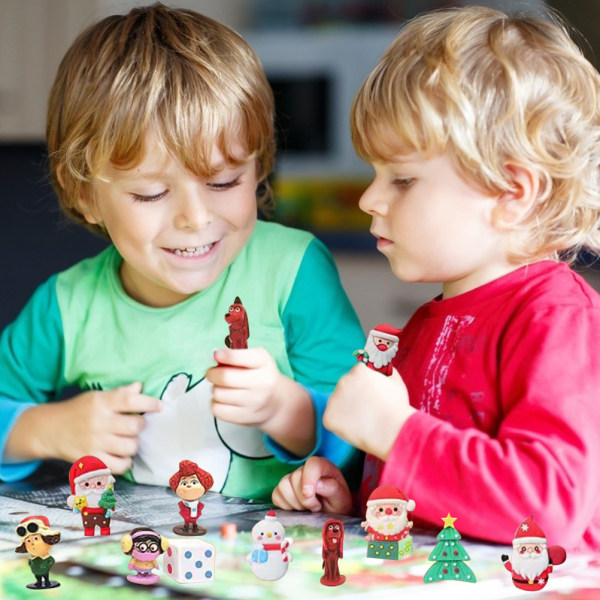 Jule-adventskalenderlekesett 24-dagers julenedtellingskalender Figurlekepakke Gaver til barn Voksne