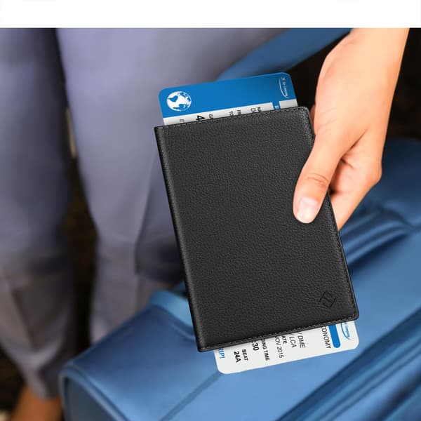 Passfodral Reseplånbok RFID-skydd PU Läder Kortfodral Omslag