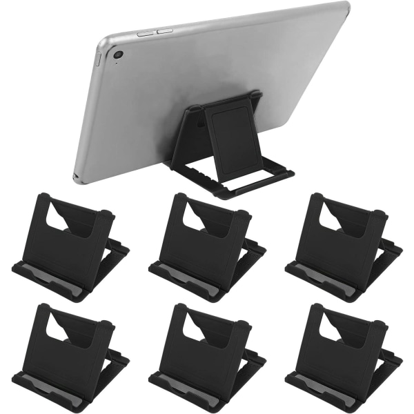 6-pack hopfällbart mobiltelefonställ, flervinklat mobiltelefonställ, universal bordsställ för alla mobiltelefoner och surfplattor