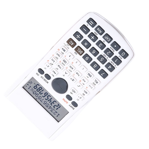 Vetenskaplig Kalkylator 12 Siffer 240 Funktioner Multifunktionell Stor Display Funktionskalkylator med Skjutbart Hårdskydd Vit