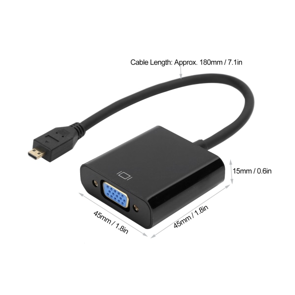 1080P Videokonverteradapter med strømforsyningsfunksjon for Raspberry Pi 4B