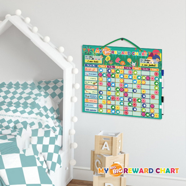 Magnetisk belöningsbeteendeöversikt för barn Magnetisk bred kalender med torrradsmarkörer och beteenden