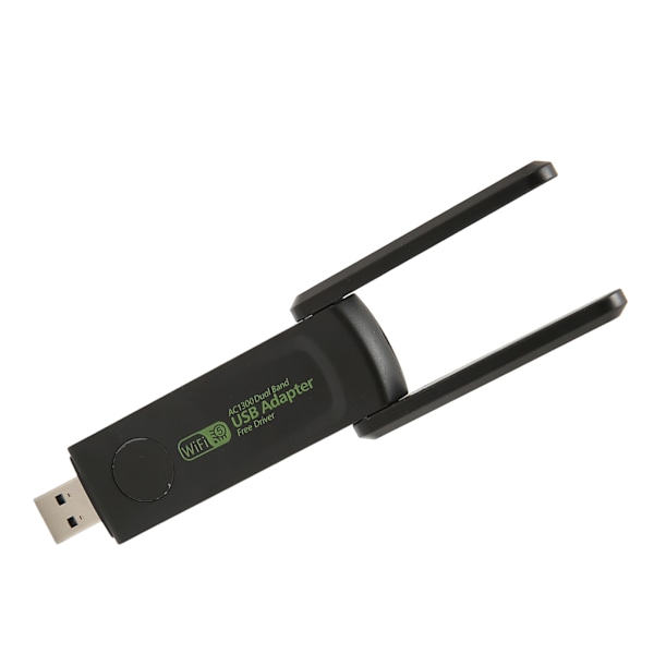 Langaton verkkokorttisovitin 1300Mbps 2.4G 5G kaksoiskaistainen kaksantenni USB3.0 WiFi-sovitin PC:lle