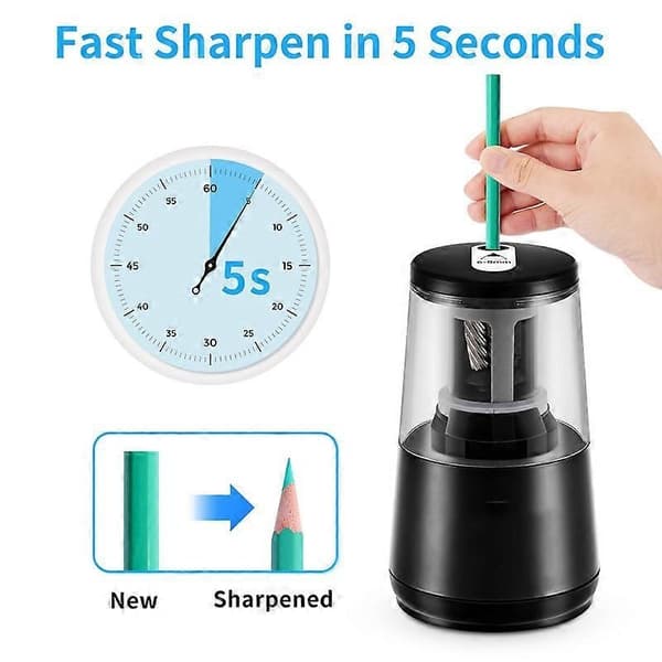 Electric Pencil Sharpener, Heavy Duty Helical Blade for Fast Sharpening