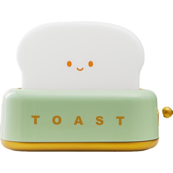 Uppladdningsbar toast nattlampa - grön, justerbar ljusstyrka för barns nattlampa, nattlampa vid sängen