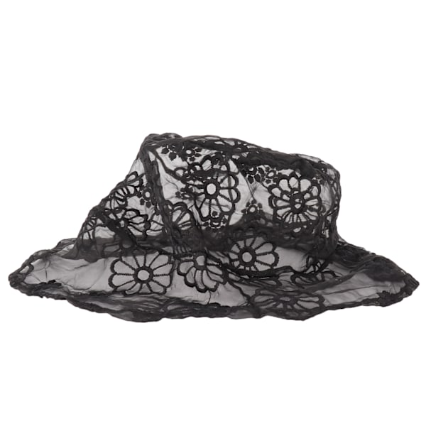 Pitsihattu Kukkakirjonta Laaja Reuna Kalastajan Hattu Lapset Bucket Hat Tarvike Musta Kukka