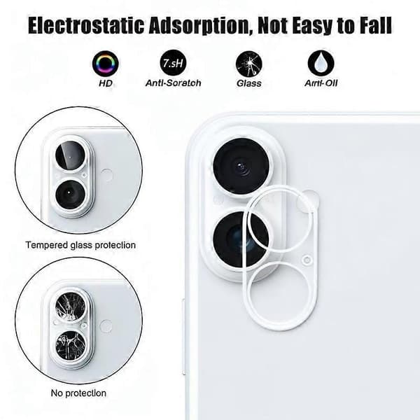 For iPhone 17 Camera Lens Protector WANLONFENG Full Coverage HD Clear Lens Film with Cleaning Cloth