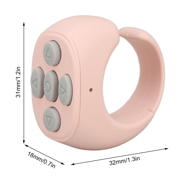 Trådløs Bluetooth Selfie Shutter Ring - Multifunktionskontrol til telefonfotografering (Pink)