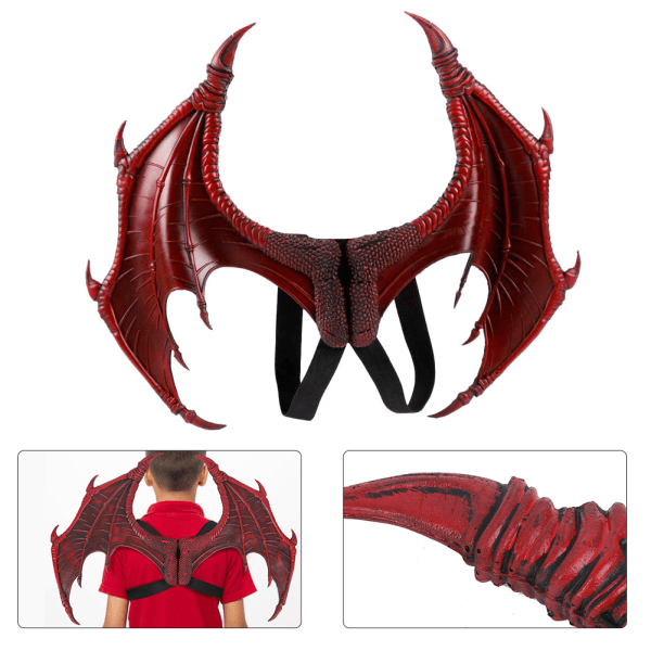 Dragon Wing rekvisita Party Dekorativ Mardi Gras Cosplay kostymvinge för HalloweenRöd