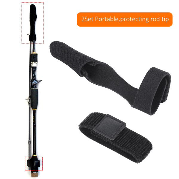 2-pack Portabelt Fiskespöbälte Hög Flexibilitet Spöskydd Hattband Fästbandage Set Tillbehör