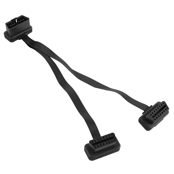 16-pin OBD forlængerkabel, lige han til dobbelt lige hun Y-splitter adapter konnektor OBD2 albue flad linje 0,3 meter
