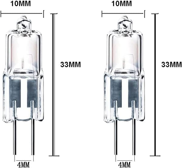 Förpackning med 10 halogenlampor typ JC G4 12 V 35 W [Energiklass G]