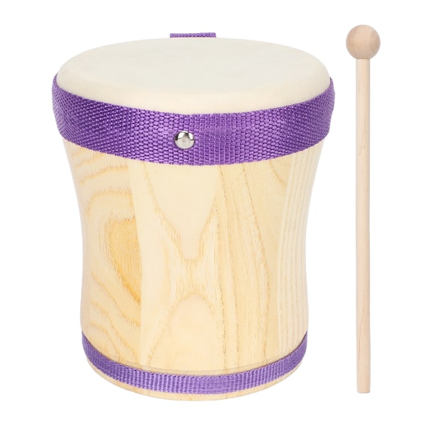 Tromle træ krop fåreskind hoved percussion instrument legetøj med pind til børn børn