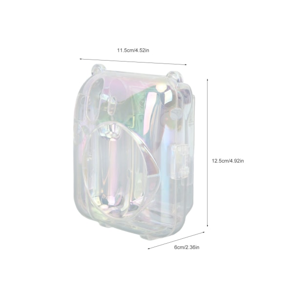 Fujifilm Instax Mini 12 Transparent färgglad case - Skyddsväska med justerbar axelrem för utomhusbruk