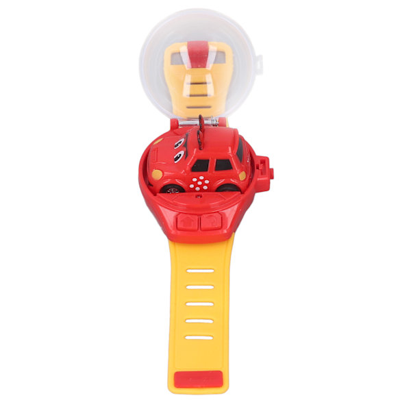 Mini RC Bilklokke Leke Søt Form USB Lading Silikonrem Wrist RC Bilklokke Leke for Gutter Jenter Rød