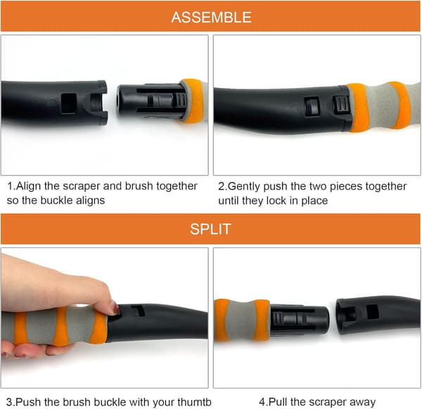 Snow Brush, Removable Car Ice Scraper for Windshield with Foam Grip