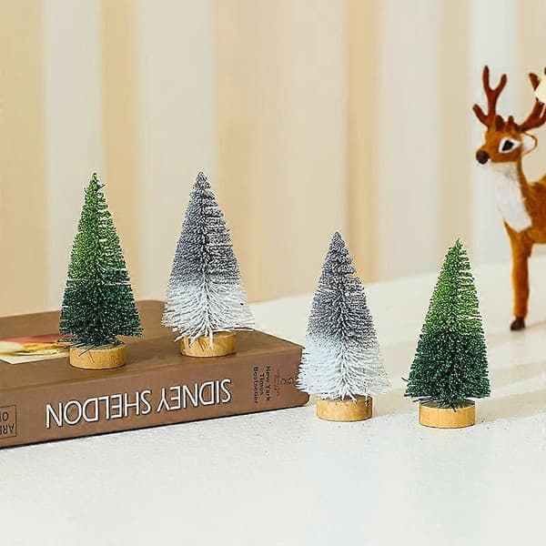 Mini Cedar Tree Ornament Desk Two-Tone Christmas Tree Decoration Craft Christmas Gift Home Decor